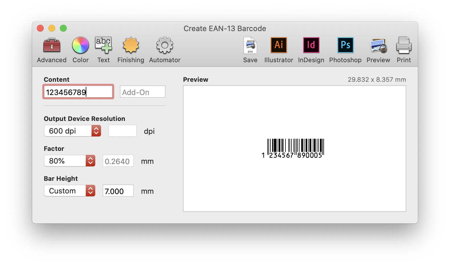 Create a Barcode for InDesign with Barcode Producer